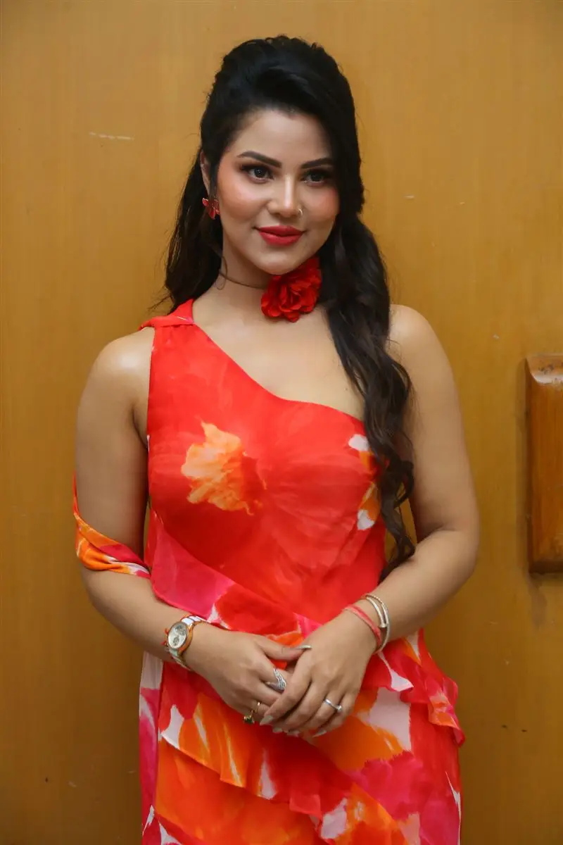 Telugu Actress Preety Kongana in Orange Dress